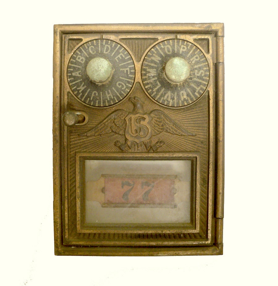 Antique Post Office Box Door brass or by