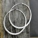 Extra large hammered sterling silver hoop earring, hand forged, 3 inches, gypsy moon hoop