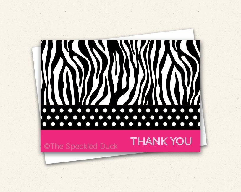 Pink Zebra Note Cards Il_570xn