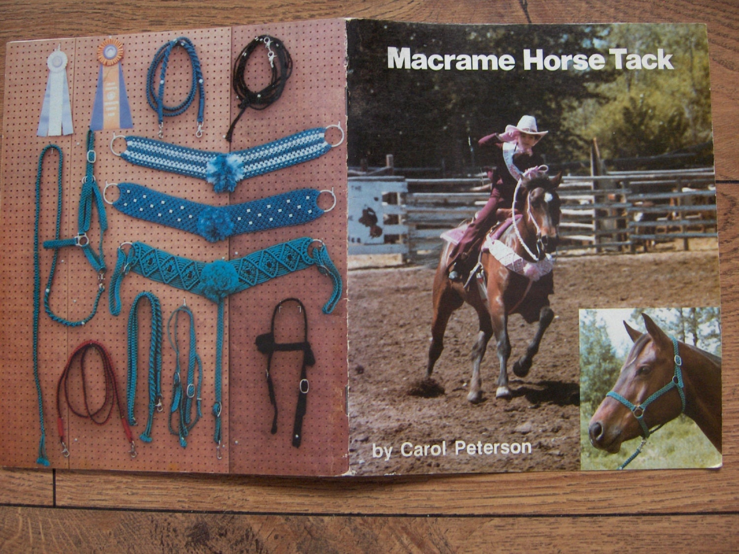 vintage 80s macrame HORSE TACK pattern collars by GransTreasures