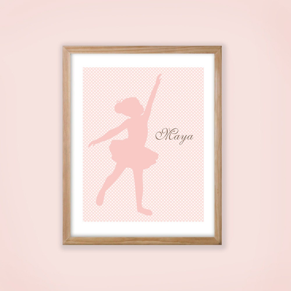 Printable Personalized Nursery Wall Art. Dancing Ballerina Silhouette. Il_570xn