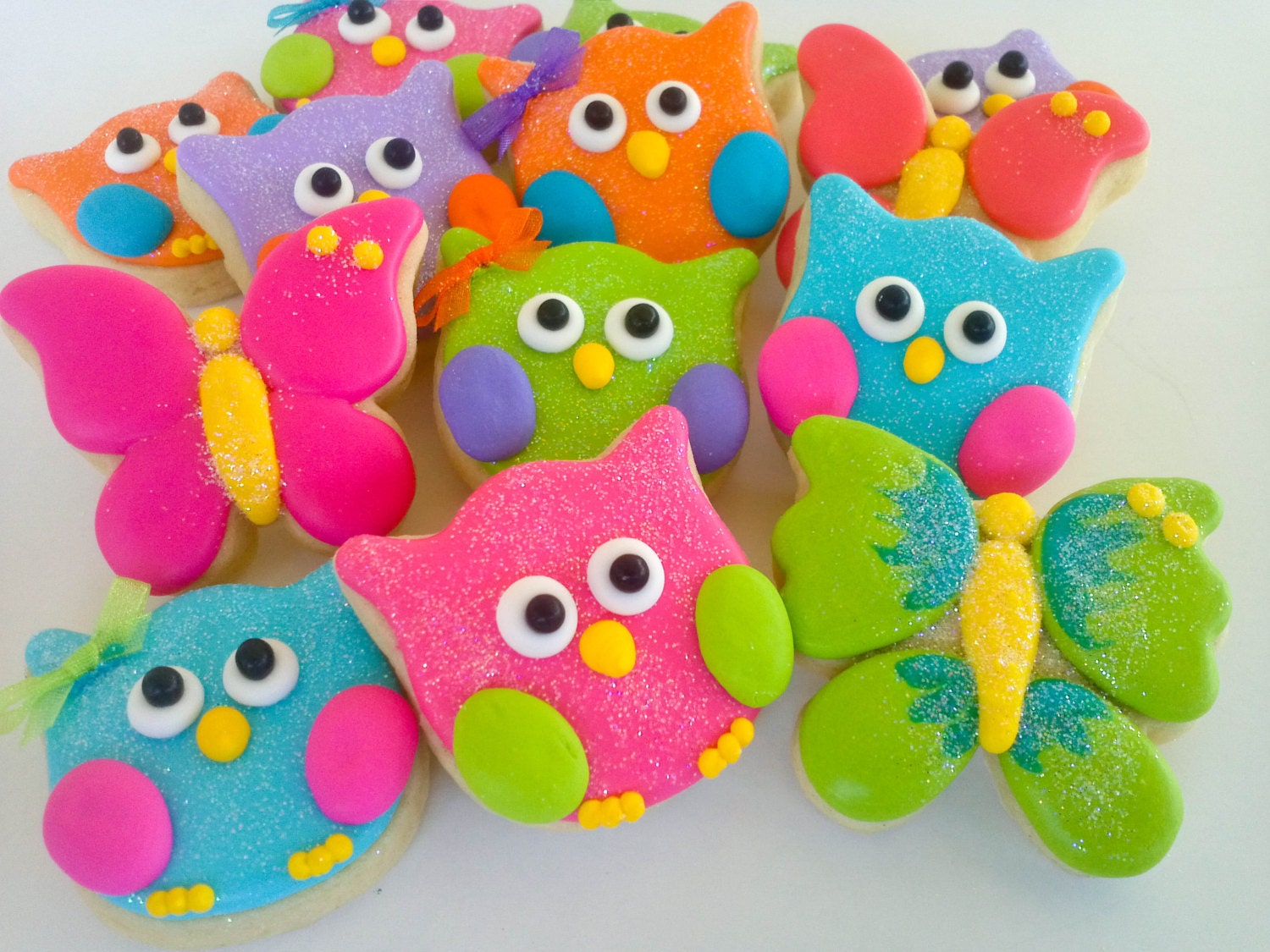 Owls and Butterfly Cookies- 2 Dozen Il_570xn