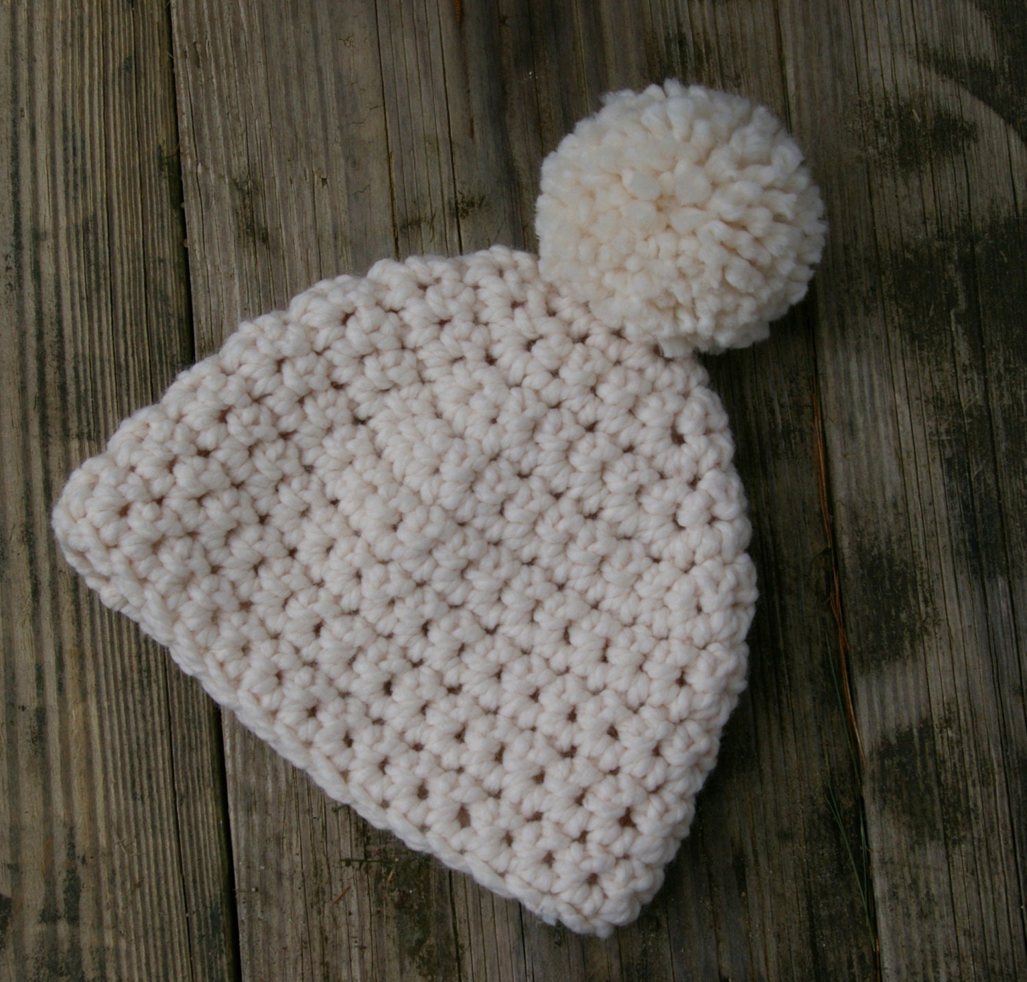 beanie crochet with pom pom Pom by Pom Beanie Fisherman Crochet  hat Hat in Chunky CandacesCloset