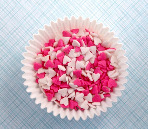 Pink and White Heart Sprinkles for Decorating Cupcakes and Cookies (4 oz) Il_570xn