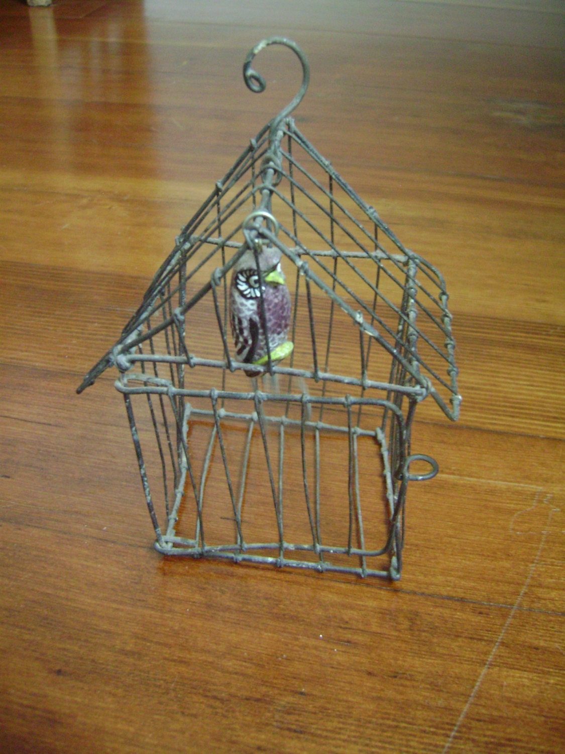 little wire decorative bird cage by tickytackyvintage on Etsy