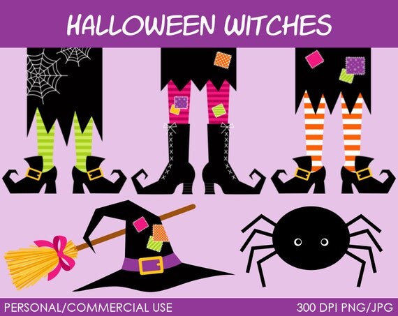 Halloween Witches Clipart - Digital Clip Art Graphics for Personal or Commercial Use Il_570xn