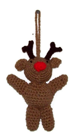 Rudolph The Red Nosed Reindeer Christmas Ornament christmas in july sale - amydscrochet