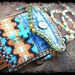 Mini Denim Aztec MEDICINE bag Native American INDIAN medicine bag, CROSS charm turquoise Shaman necklace Fringe necklace