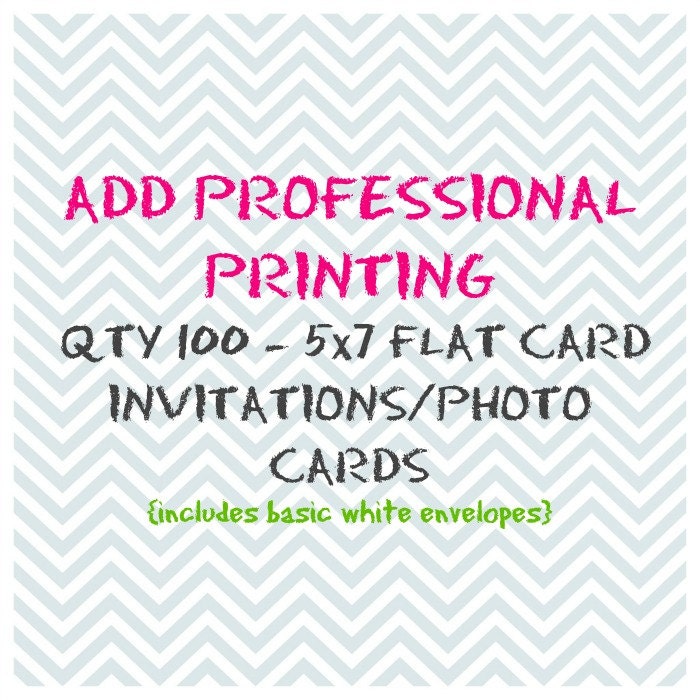 Add Professional Printing - QTY 100 - 5x7 Flat Card Invitations/Photo Cards Il_570xn