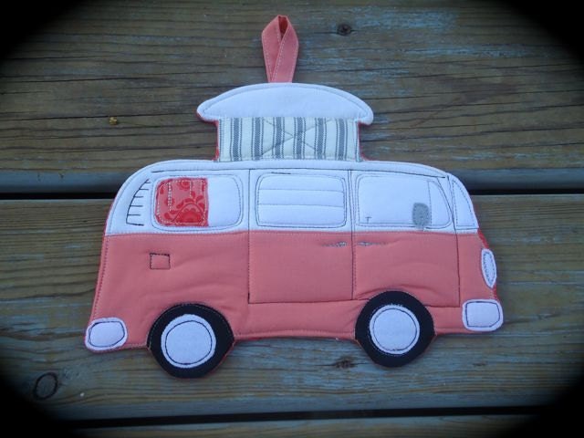 Made to order, VW Camper Bus Potholder, Camping Series Potholder