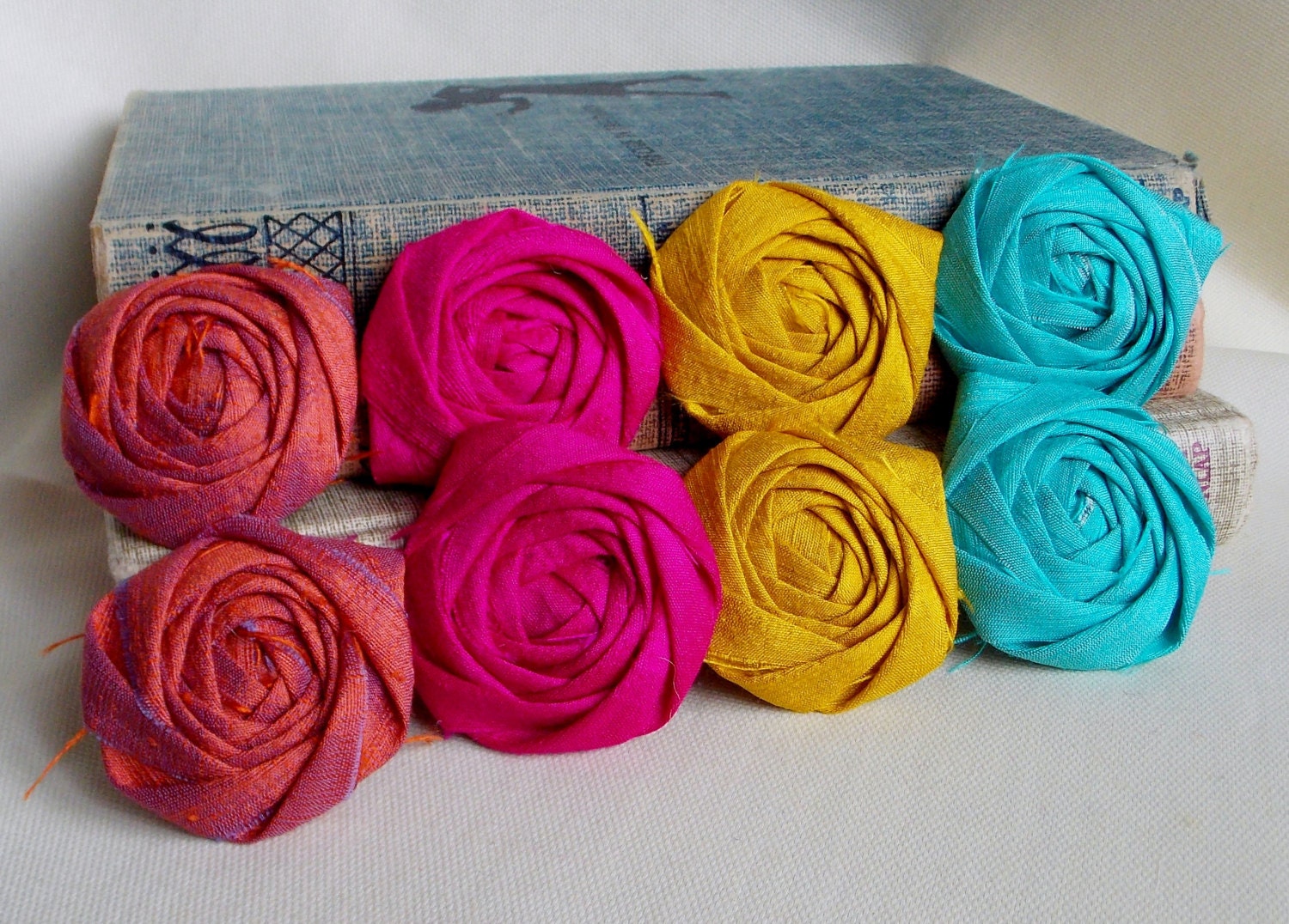 Wholesale Flower Rosettes Silk Fabric Flower by bellerosedesigns