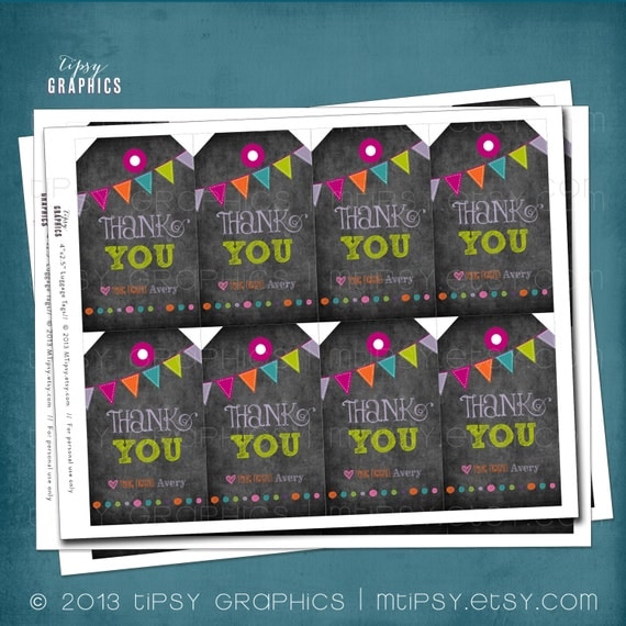 Colorful Chalkboard Luggage Tags. Birthday Party Favor Tags by Tipsy Graphics. Chalkboard Tumble Il_570xn