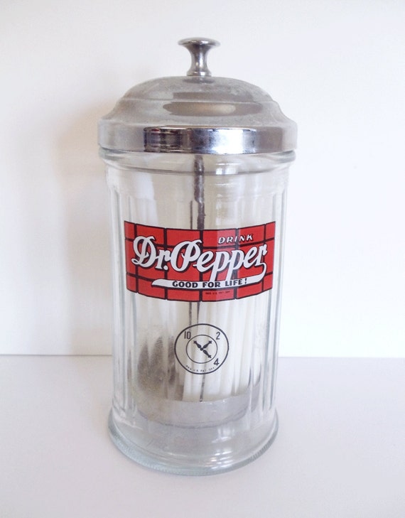 Vintage Straw Dispenser Dr. Pepper Made in Canada Drink Dr