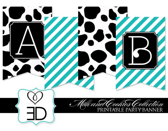 Milk and Cookies Collection - Printable Party Banner Il_570xn