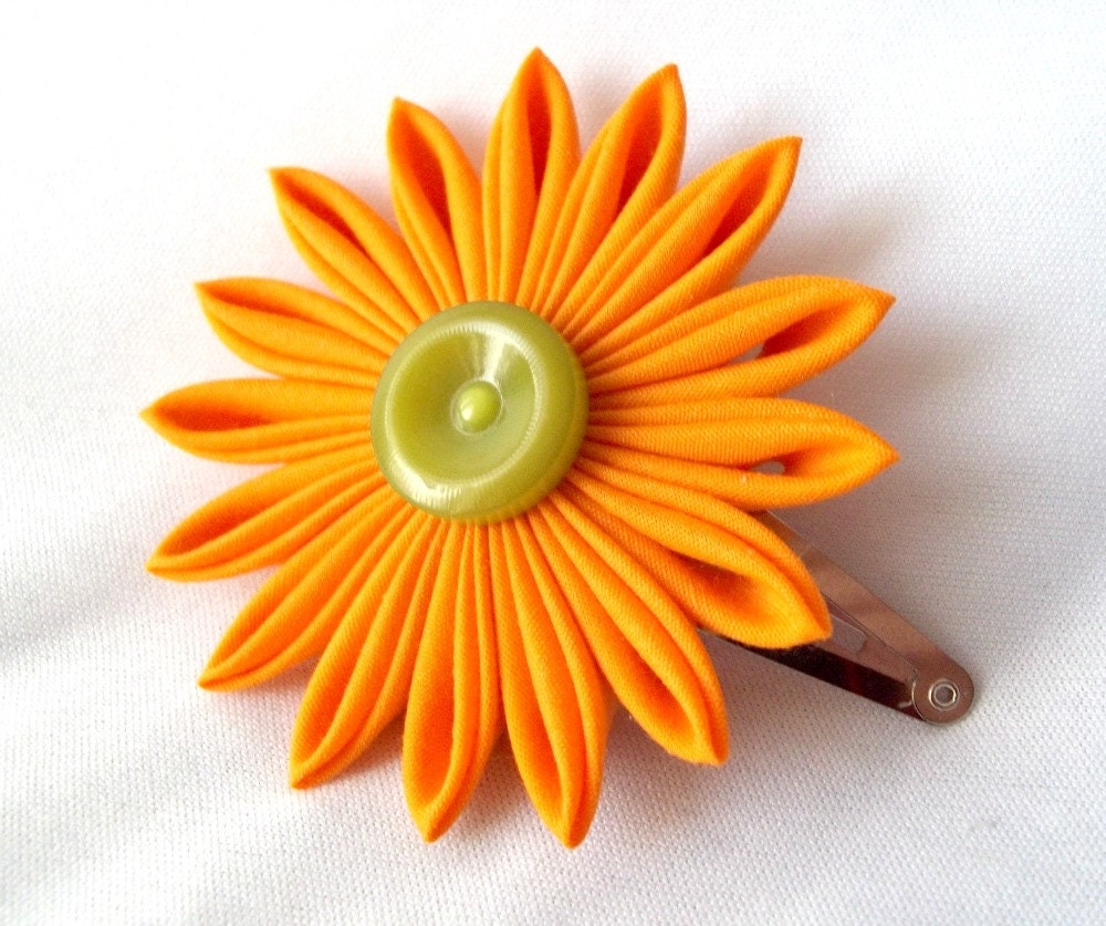 Retro Daisy Barrette Kanzashi Flower