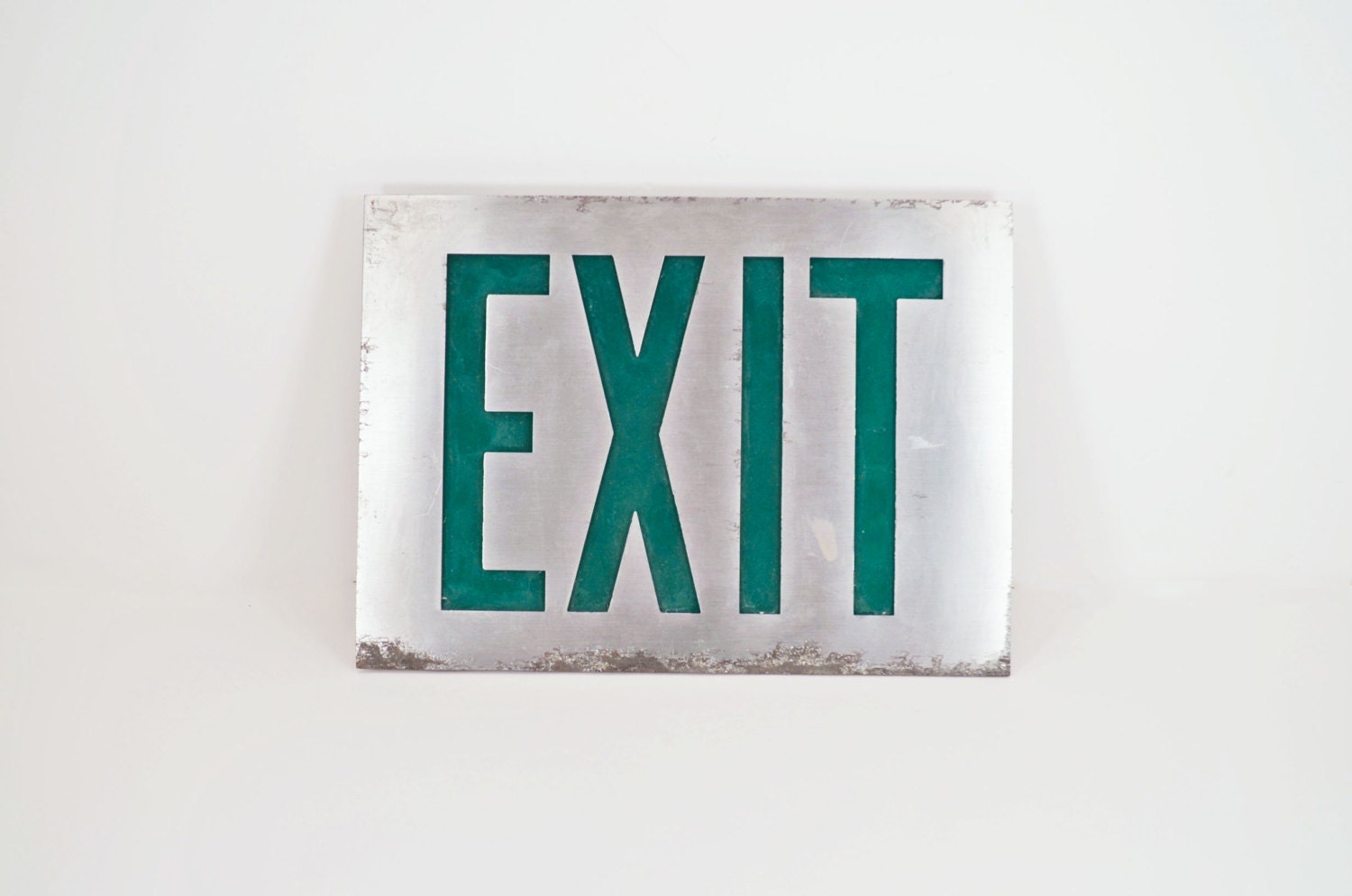 Exit Sign - Industrial Metal Green
