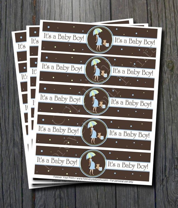 Baby Shower Bottle Labels - INSTANT DOWNLOAD Il_570xn
