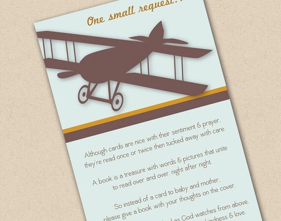 Vintage Airplane Book Request Card Il_570xn