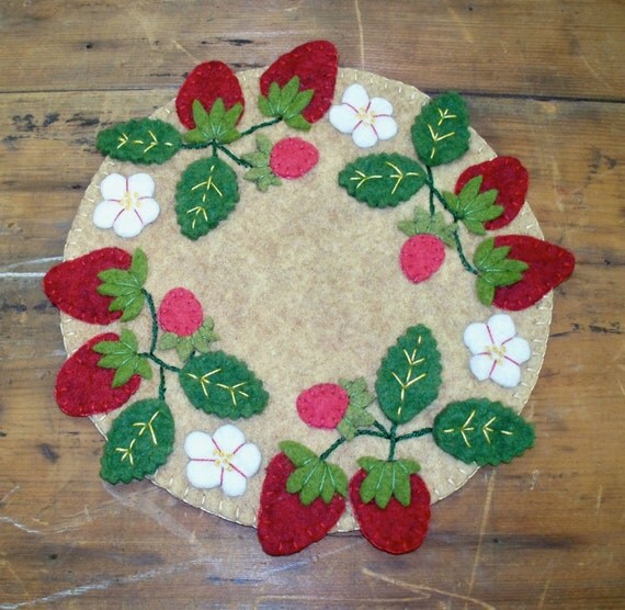 Strawberry Candle Mat by JustJills on Etsy
