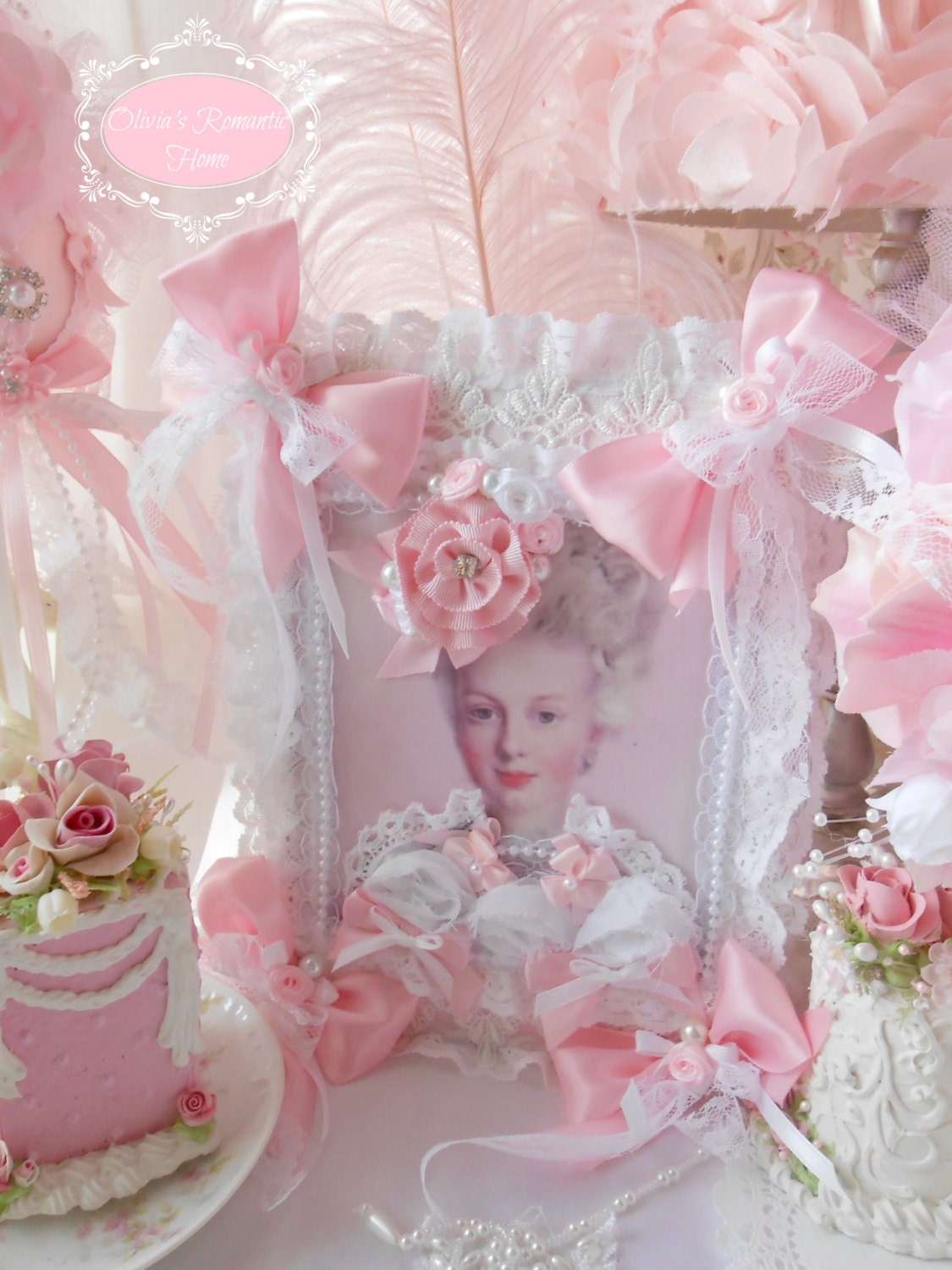 Pink Princess Victorian Lady Marie Antoinette Journal Coffee Table Book Pink Satin Rose Bridal Lace Shabby Chic French Altered art