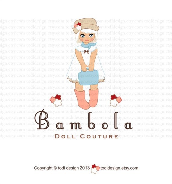 Bambola Doll Couture - OOAK Character Illustrated Premade Logo design-Will not be resold Il_570xn
