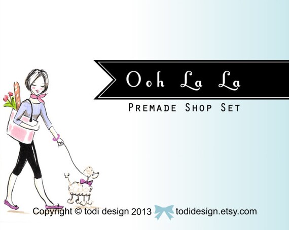 Ooh La La- Premade Etsy Shop Banner set Il_570xn