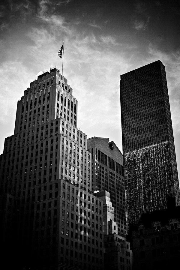 New York, Buildings, USA, Manhattan, Travel, Black and White, Wall Art, Gift Idea, Home Decor, fPOE, Fine Art Photography Image,