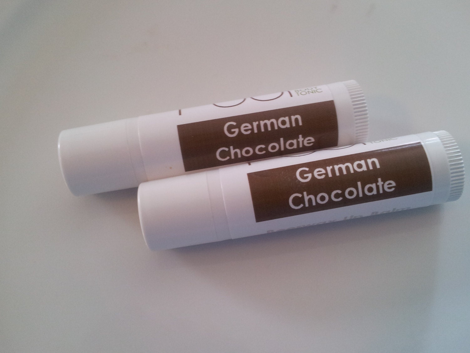 Beeswax Lip Balm - German Chocolate - Raw Cocoa Butter Lip Balm Stick Chocolate Coconut