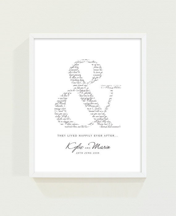 PRINTABLE Ampersand Wedding Vows Customised Keepsake Print for Newlyweds & Anniversaries Il_570xn