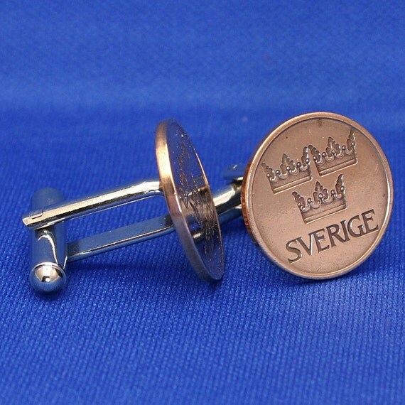 Swedish 3 Crowns Bronze Coin Cufflinks 5 Ore by SubwayCufflinks