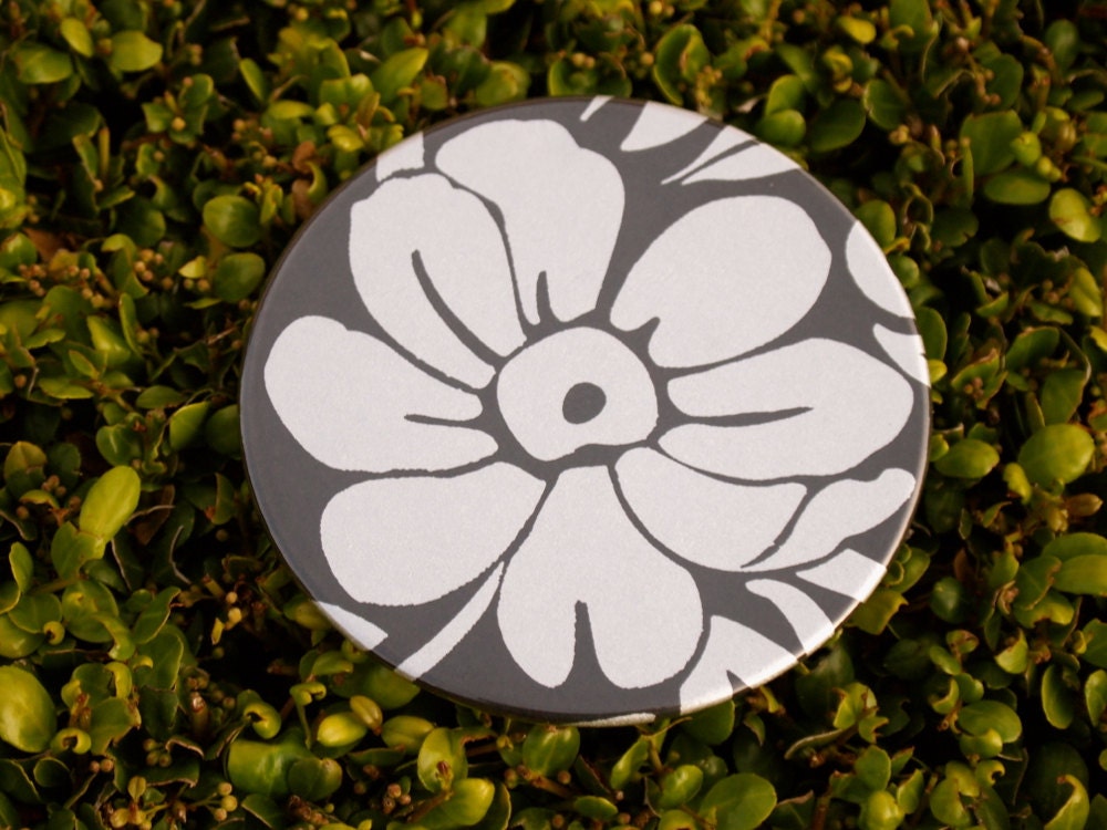 Black and Silver Flower Coasters Set of 4 Il_570xn