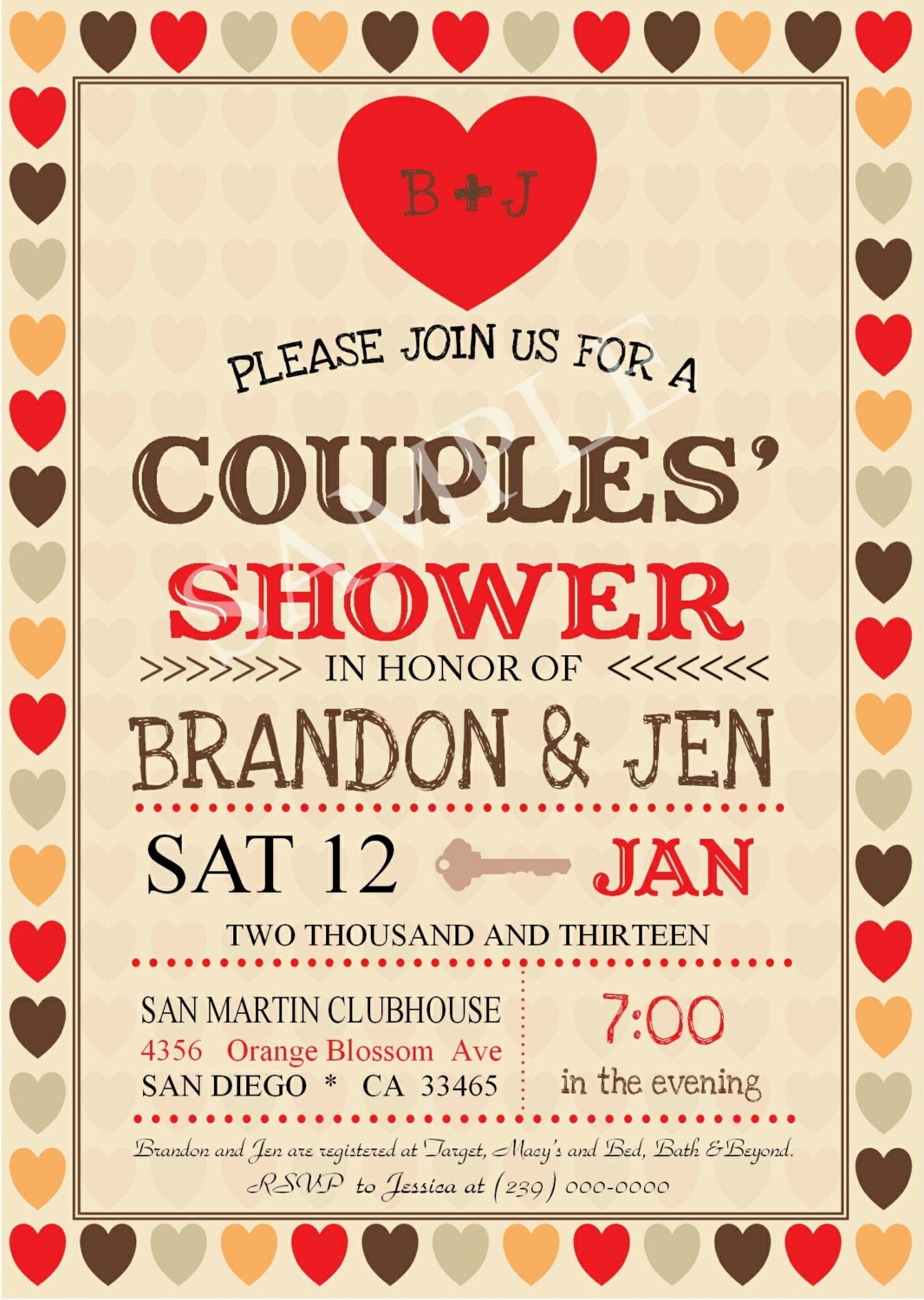Couples Wedding Shower Jack & Jill Digital Invitation
