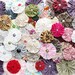SALE 60 Fabric yo yo flowers, Mix yoyos, craft supply, make headbands embellishments, yo yos roses, sewing applique, wholesale crafts