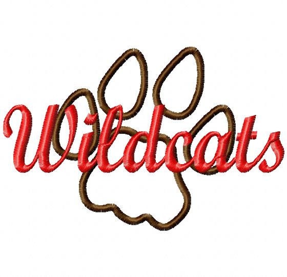 Wildcats Paw Print Applique Machine Embroidery by LilliPadGifts