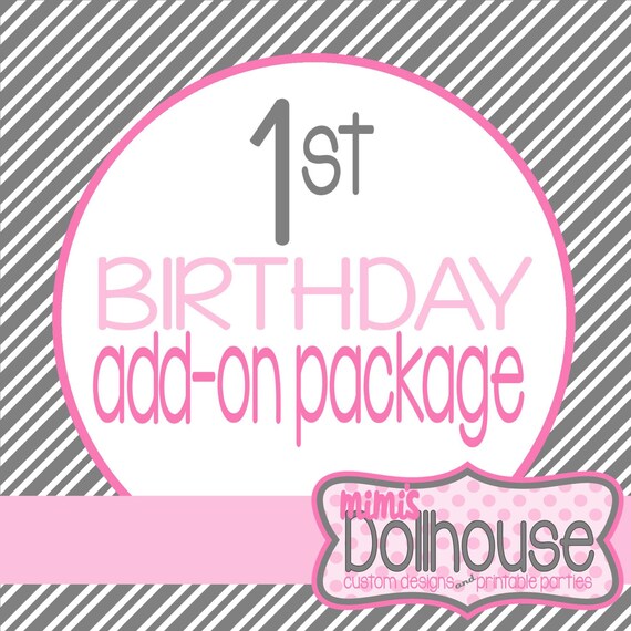 First Birthday Party Printable Add-on Package-ANY party design Il_570xn