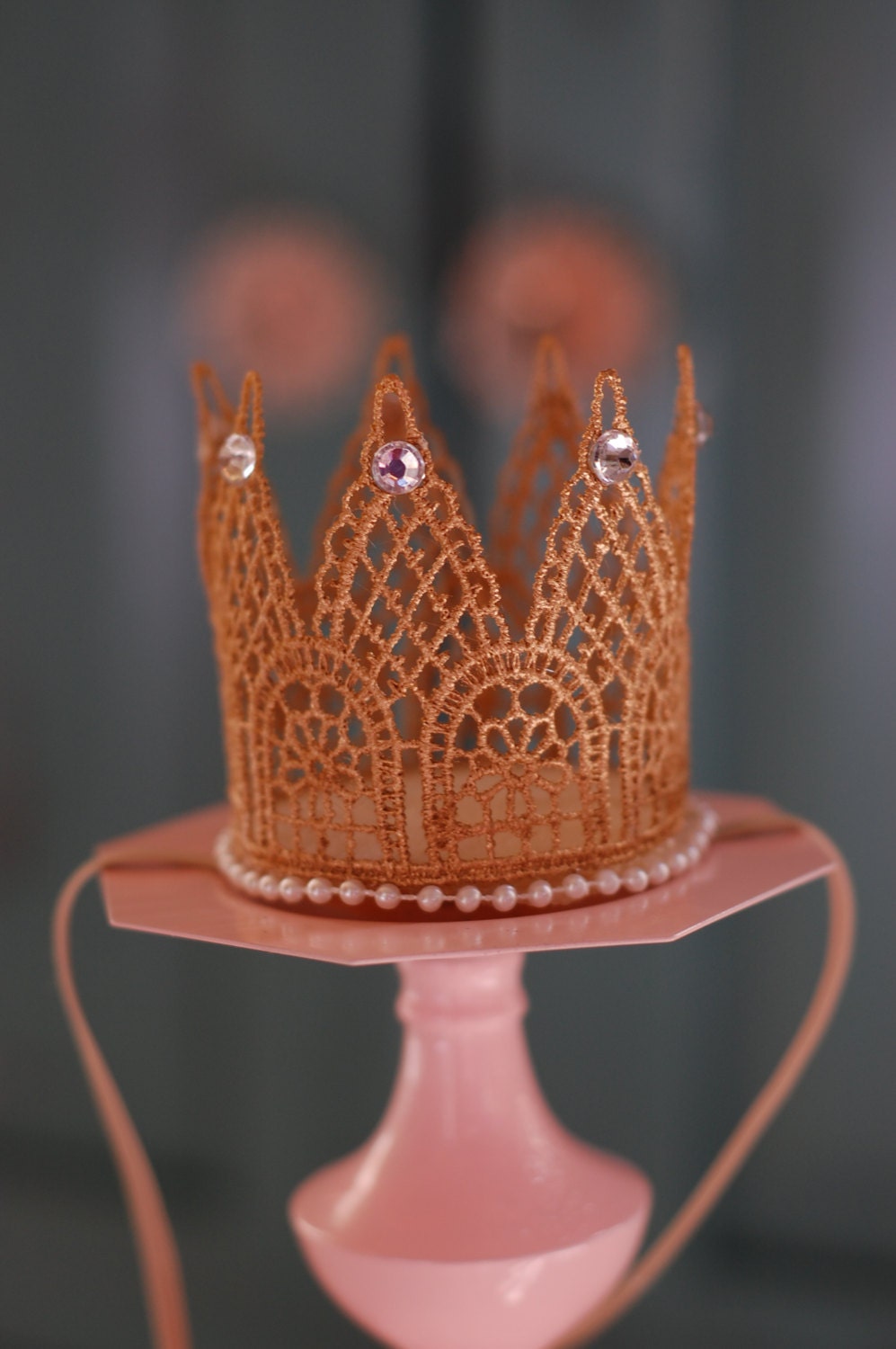 Lace crown headband birthday princess prince