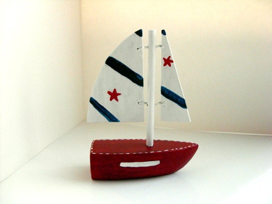 Sailboat Christmas Ornament- Nautical Christmas ornament, boat ornament, Christmas decor, beach decor, coastal decor, patriotic - DabHands