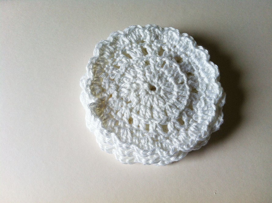 Crochet coaster, lace coaster, cotton coaster, crochet face scrubbie - set of 4