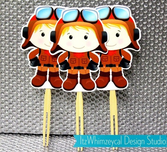 Airline Pilot Cupcake Toppers Il_570xn