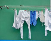 Italy, Cinque Terre, Laundry Clothesline, Green wall, Manarola, Village Scene