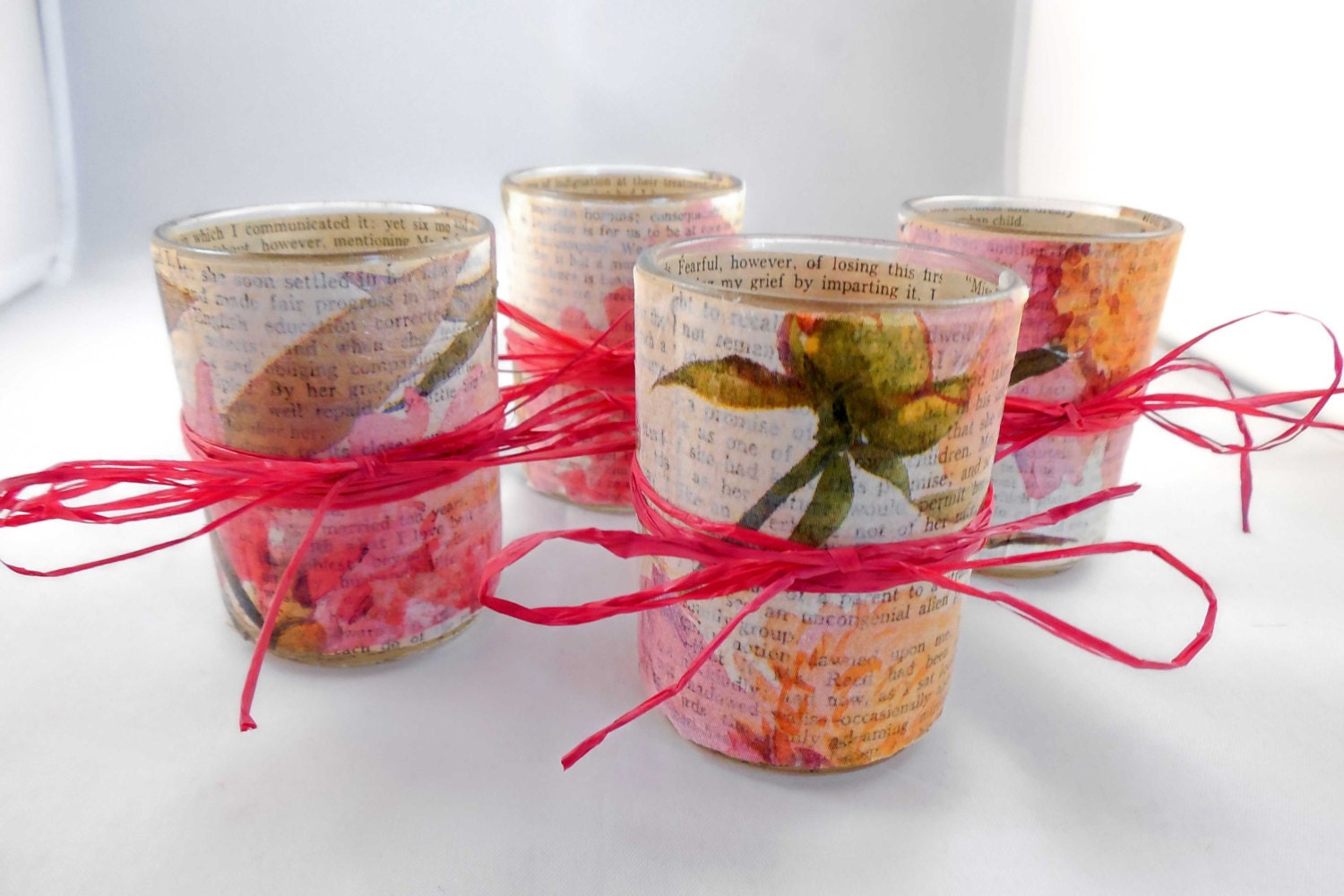 Decoupage Votive Candle Holder Set: Spring by LovelyFever ... Decoupage Votive Candle Holder Set: Spring by LovelyFever ...