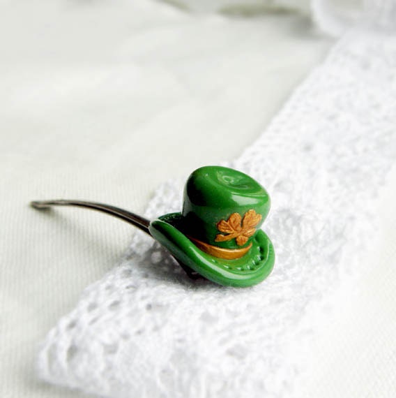 Green hat bobby pin -  Irish hat bobby pin - St. Patrick's day  - spring - wear green - OPStyle