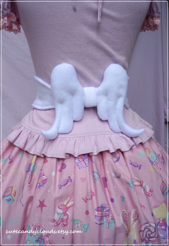 Angel wings soft ribbon tie belt angelic