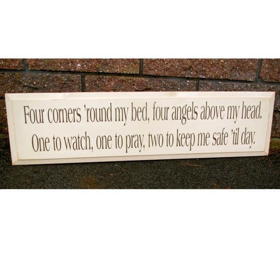 Child Bedroom Sign Painted Wood Four Corners by WordsofWisdomNH