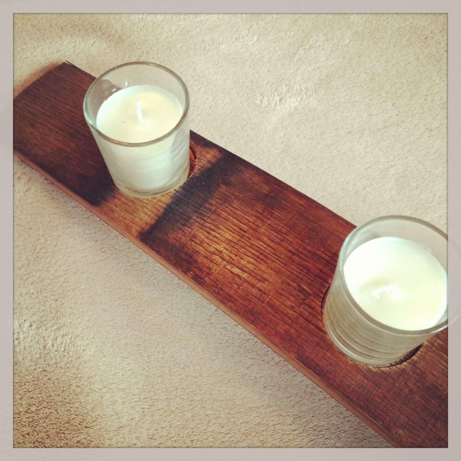 Wine Barrel Stave Candle Holder by Burlapandglitter on Etsy