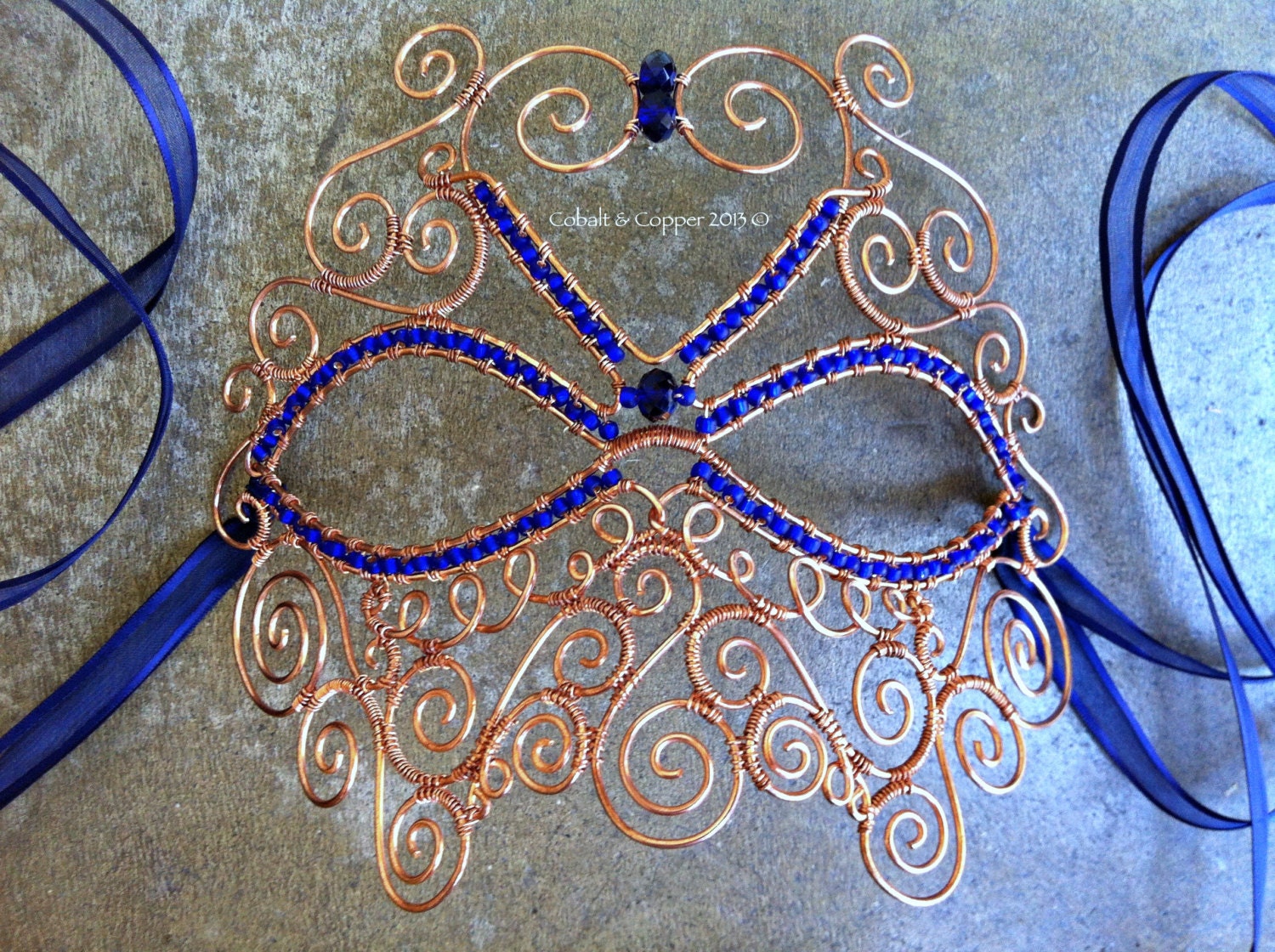 Masquerade Mask Gala Mask Copper by CobaltandCopper