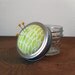 Mason Jar Pincushion Lid -Lime Green Pincushion - Pincushion Jar Lid - Green and White - REGULAR MOUTH