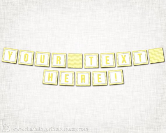 Chevron Banner - PRINTABLE DIY Digital File Banner - Wedding, Birthday, Shower, Party - Chevron Collection Il_570xn