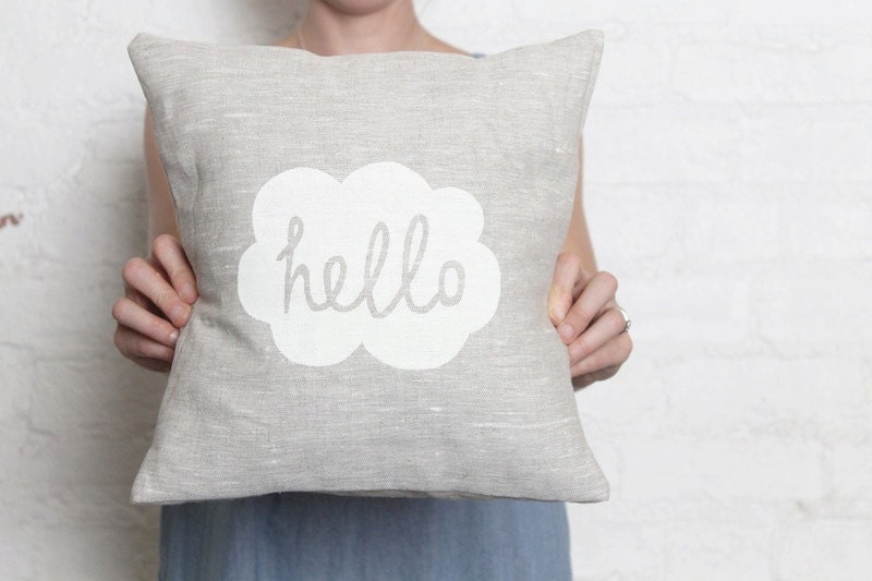 Hello Cushion Cover - White LAST BATCH!