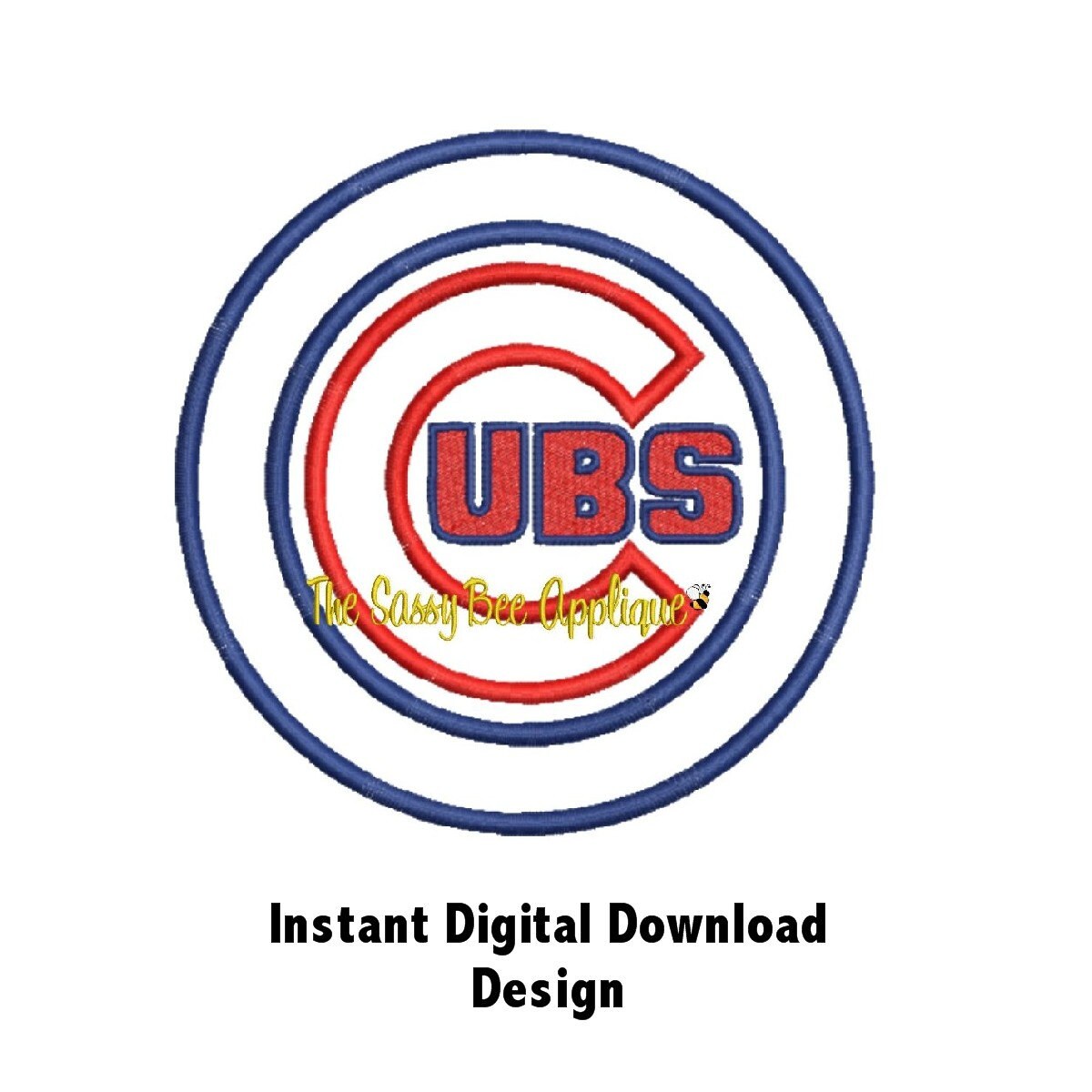 Items Similar To Dd Chicago Cubs Baseball Applique Machine Embroidery Design 4x4 And 5x4 0630